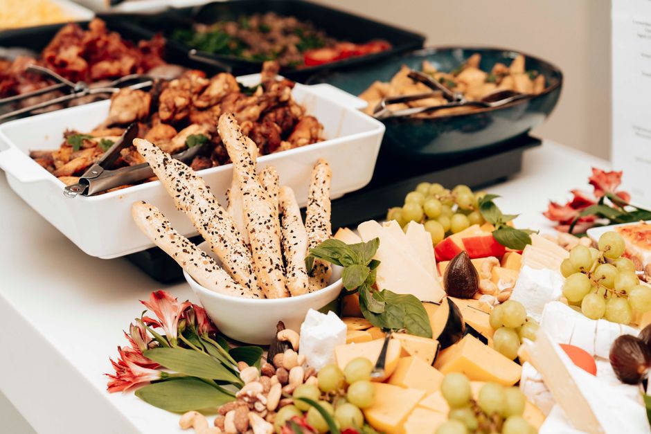 Beautifully catered event food spread